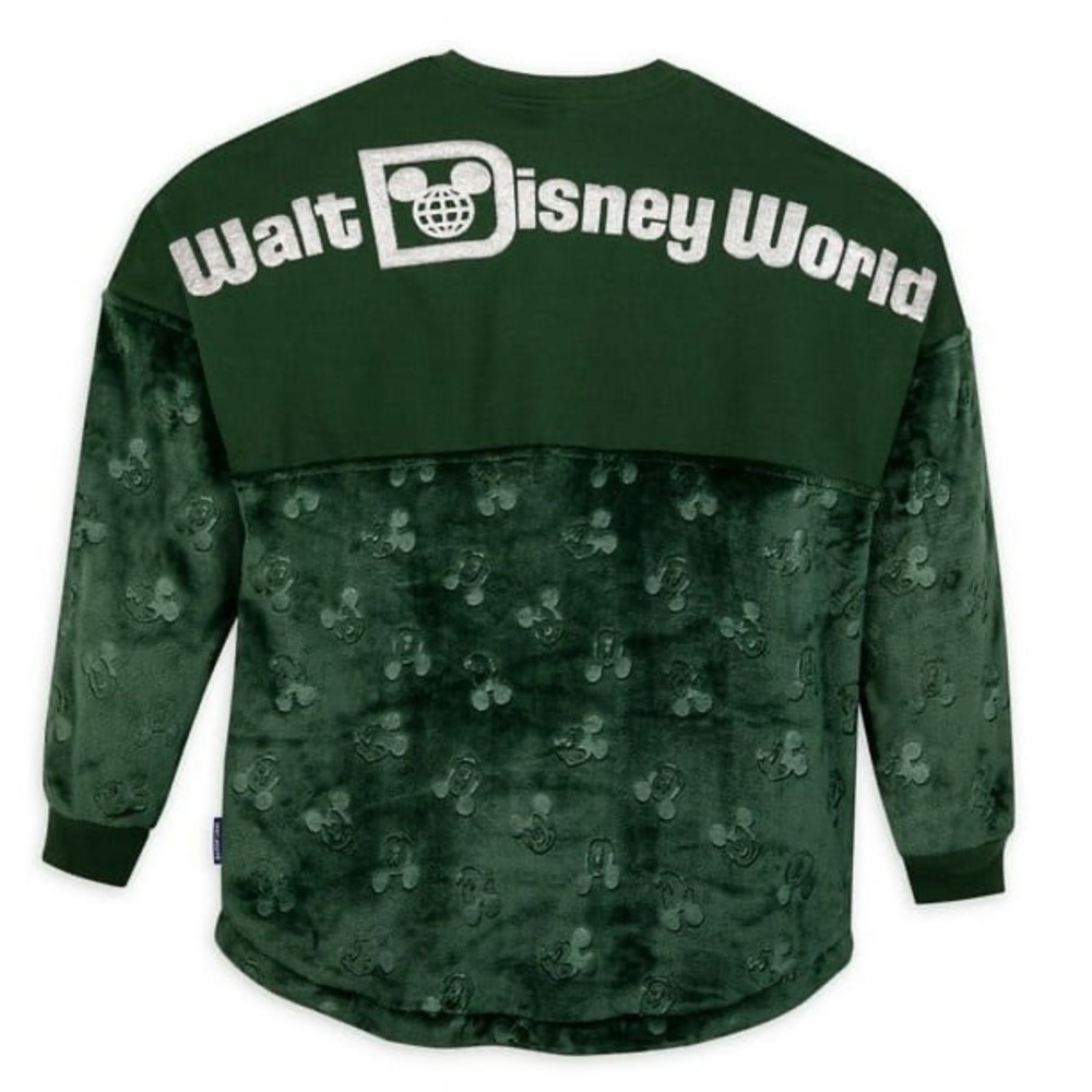 Disney Parks Mickey Mouse‎ Spirit Jersey Walt Disney World Green Fleece Sweater.